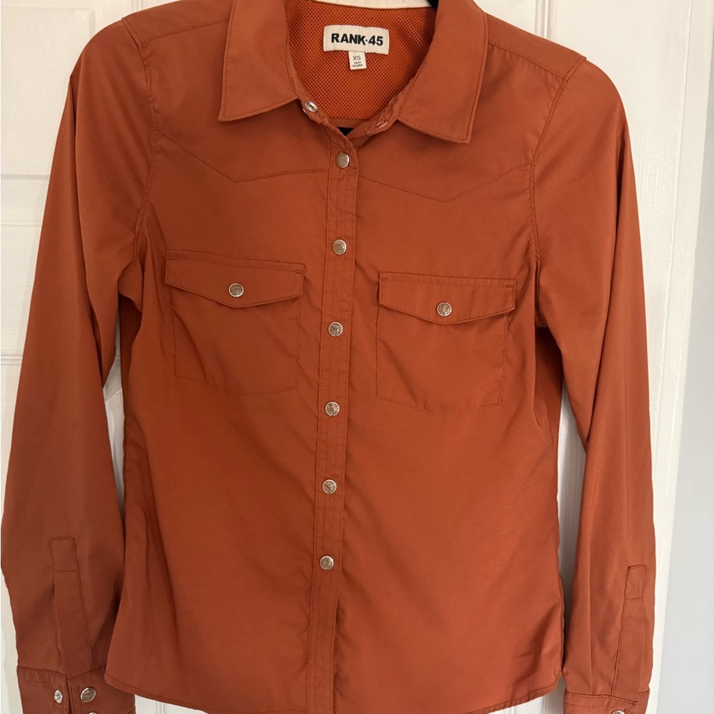 RANK 45 Rust Button-Up Shirt